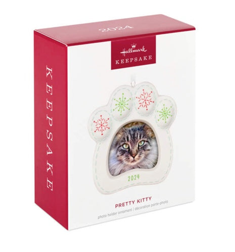 Pretty Kitty 2024 Porcelain Photo Frame Ornament