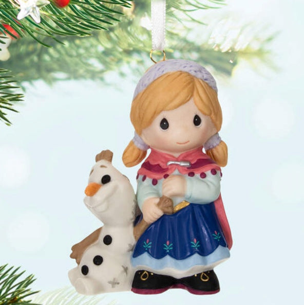 Disney Precious Moments Frozen Anna and Olaf Porcelain Ornament