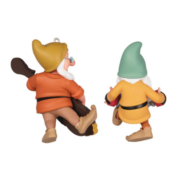 Disney Snow White and the Seven Dwarfs Bashful and Doc Ornaments, Set of 2