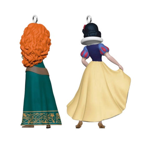 Mini Disney Princess Merida and Snow White Ornaments, Set of 2