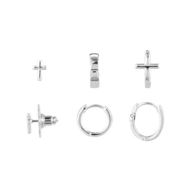 Dainty Cross Earring Set of 3