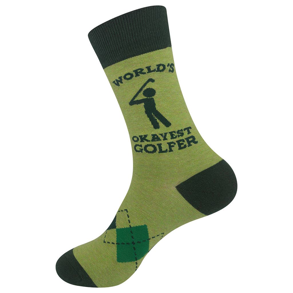 World's Okayest Golfer Socks | Funny Socks | Golf Gifts