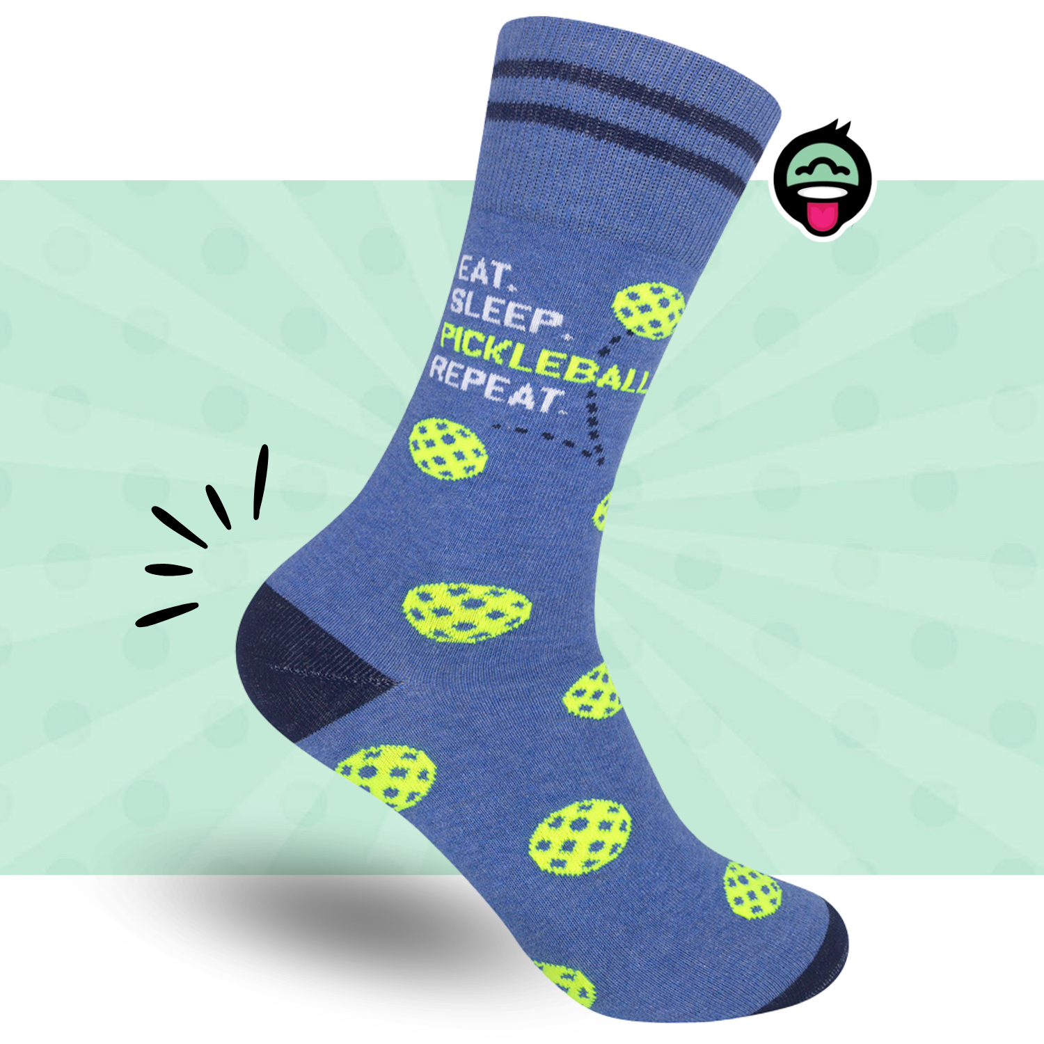 Eat Sleep Pickleball Repeat Socks | Pickleball Gifts