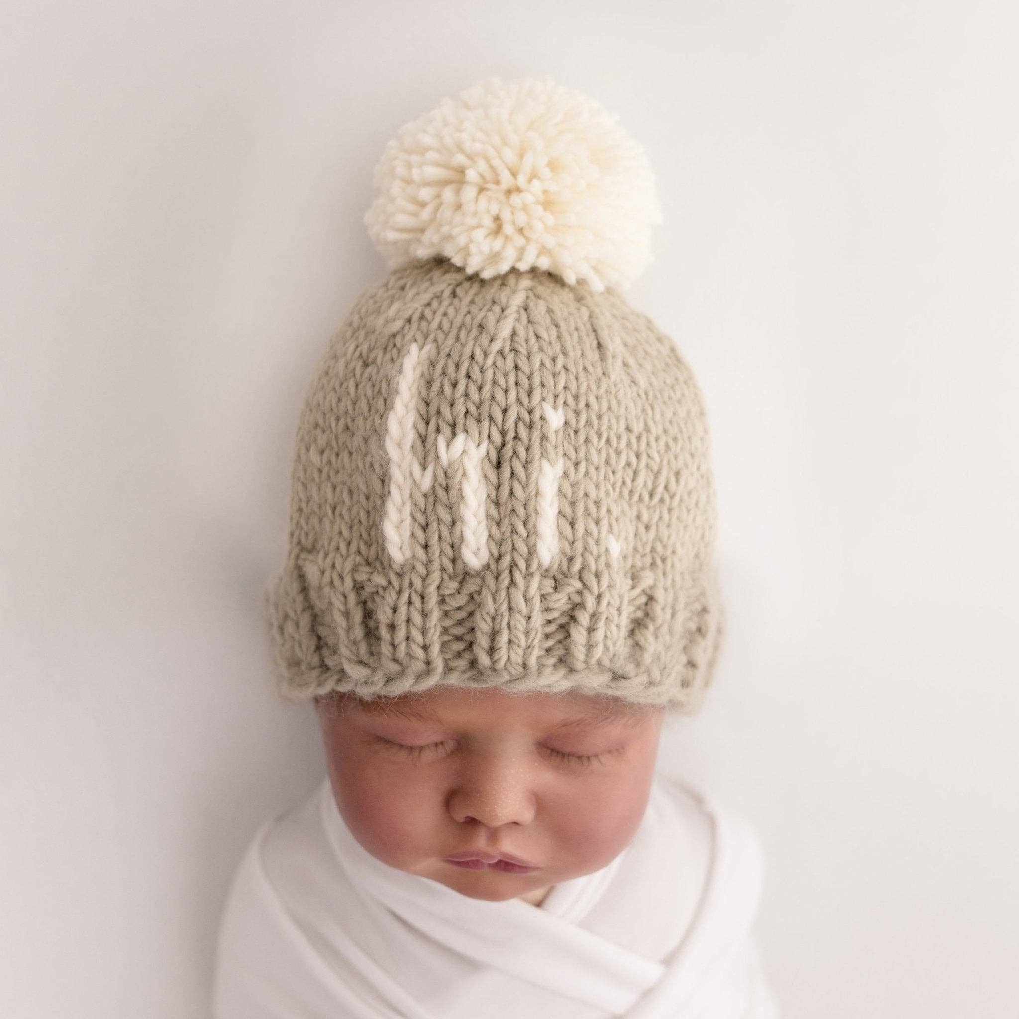 Hi. Pebble Brown Hand Knit Beanie Hat Baby & Kids: S (0-6 months)