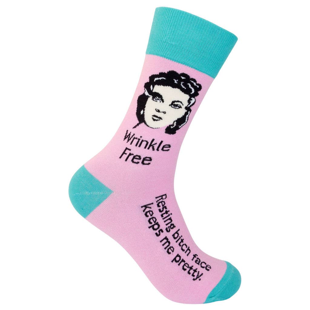 Wrinkle Free, Resting Bitch Face Keeps Me Pretty Socks