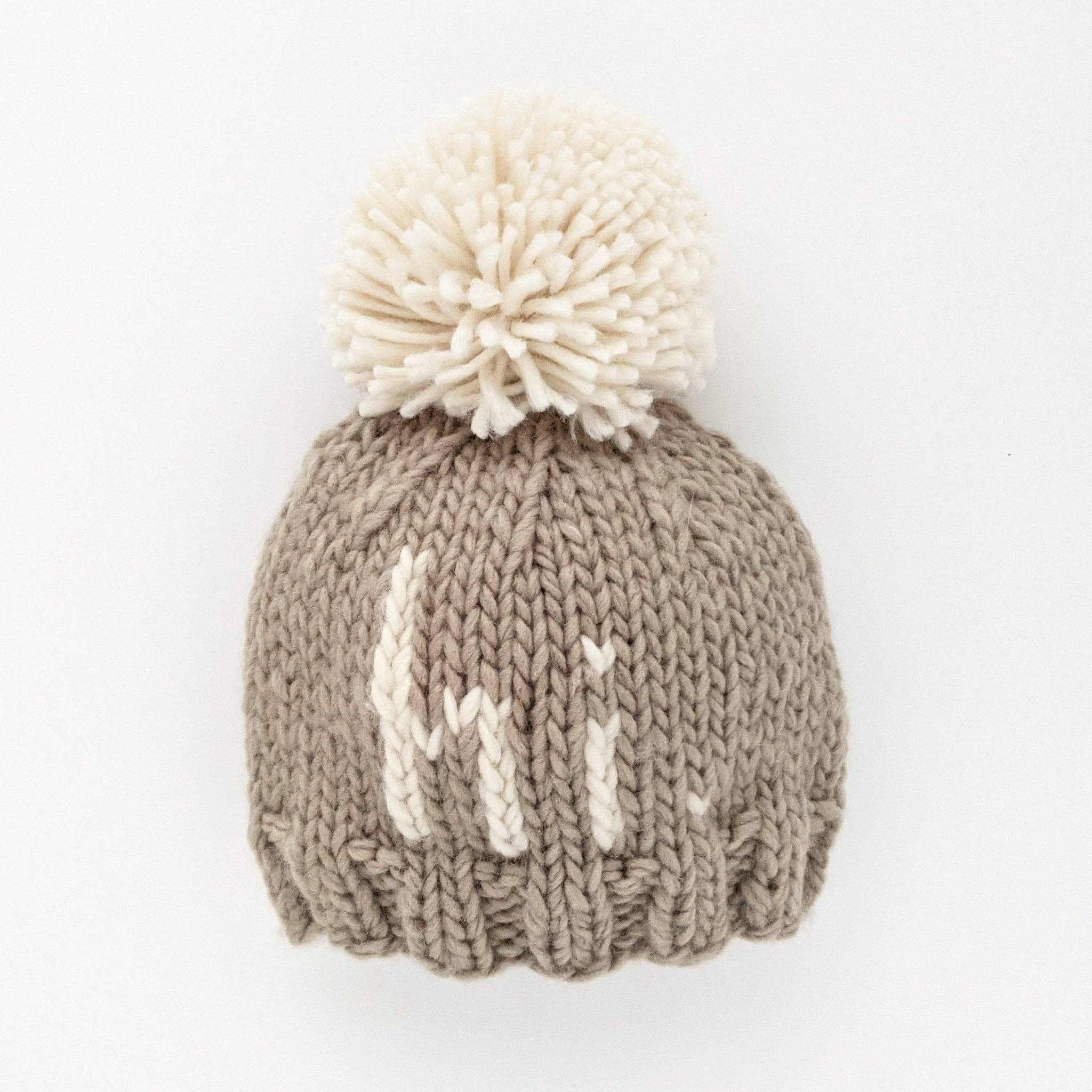 Hi. Pebble Brown Hand Knit Beanie Hat Baby & Kids: M (6-24 months)