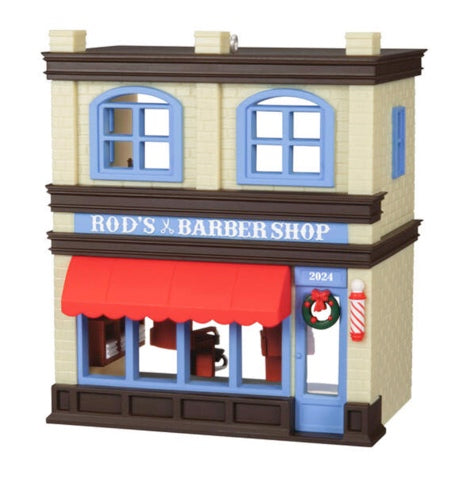 Nostalgic Houses and Shops Rod's Barbershop 2024 Ornament