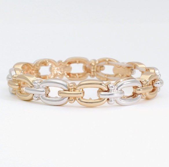 Two Tone Chain Link Bracelet