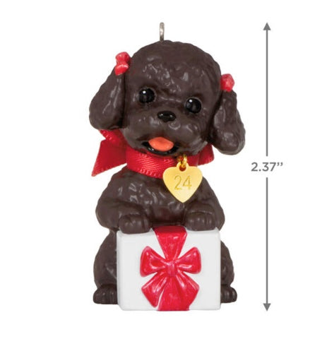 Puppy Love Poodle 2024 Ornament