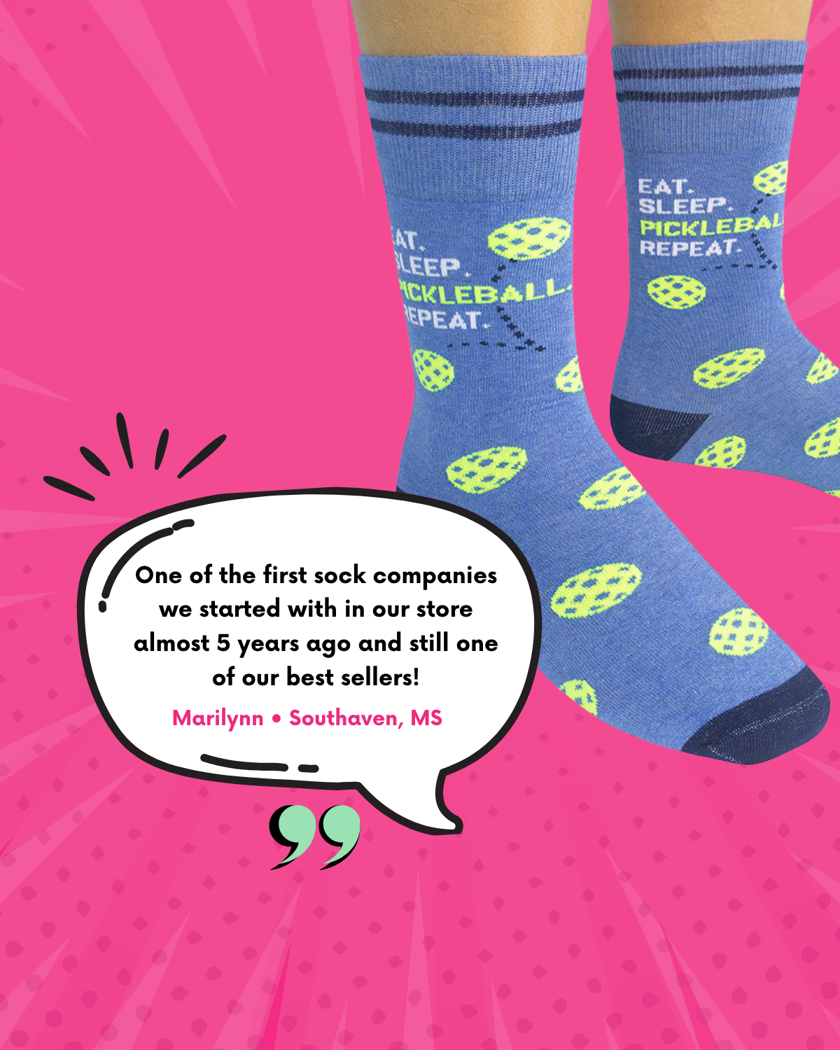 Eat Sleep Pickleball Repeat Socks | Pickleball Gifts