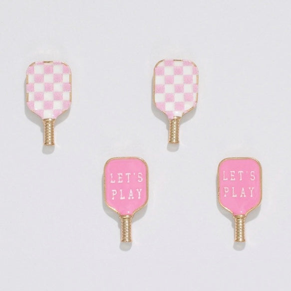 Pink Pickleball Dup Earrings