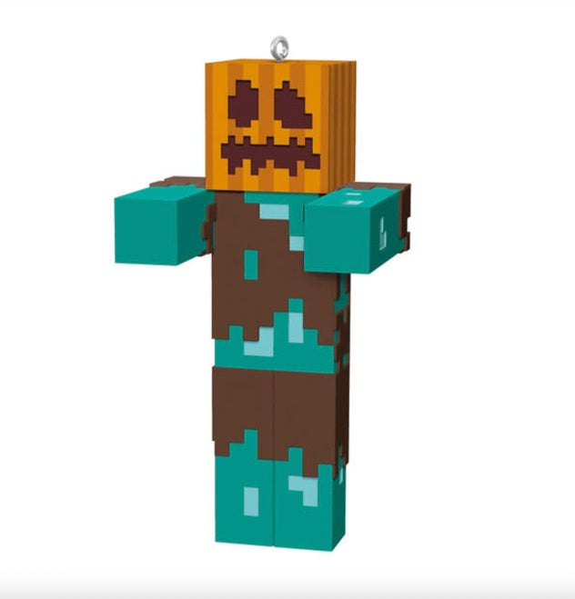 Minecraft Drowned With Carved Pumpkin Ornament