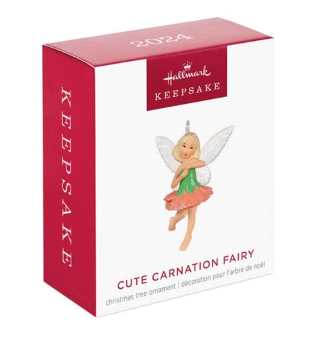 Mini Cute Carnation Fairy Ornament, 1.12"