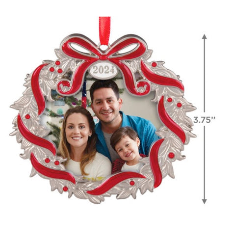 Our Family Christmas 2024 Metal Photo Frame Ornament