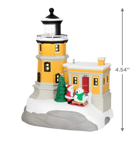 Holiday Lighthouse 2024 Ornament With Light