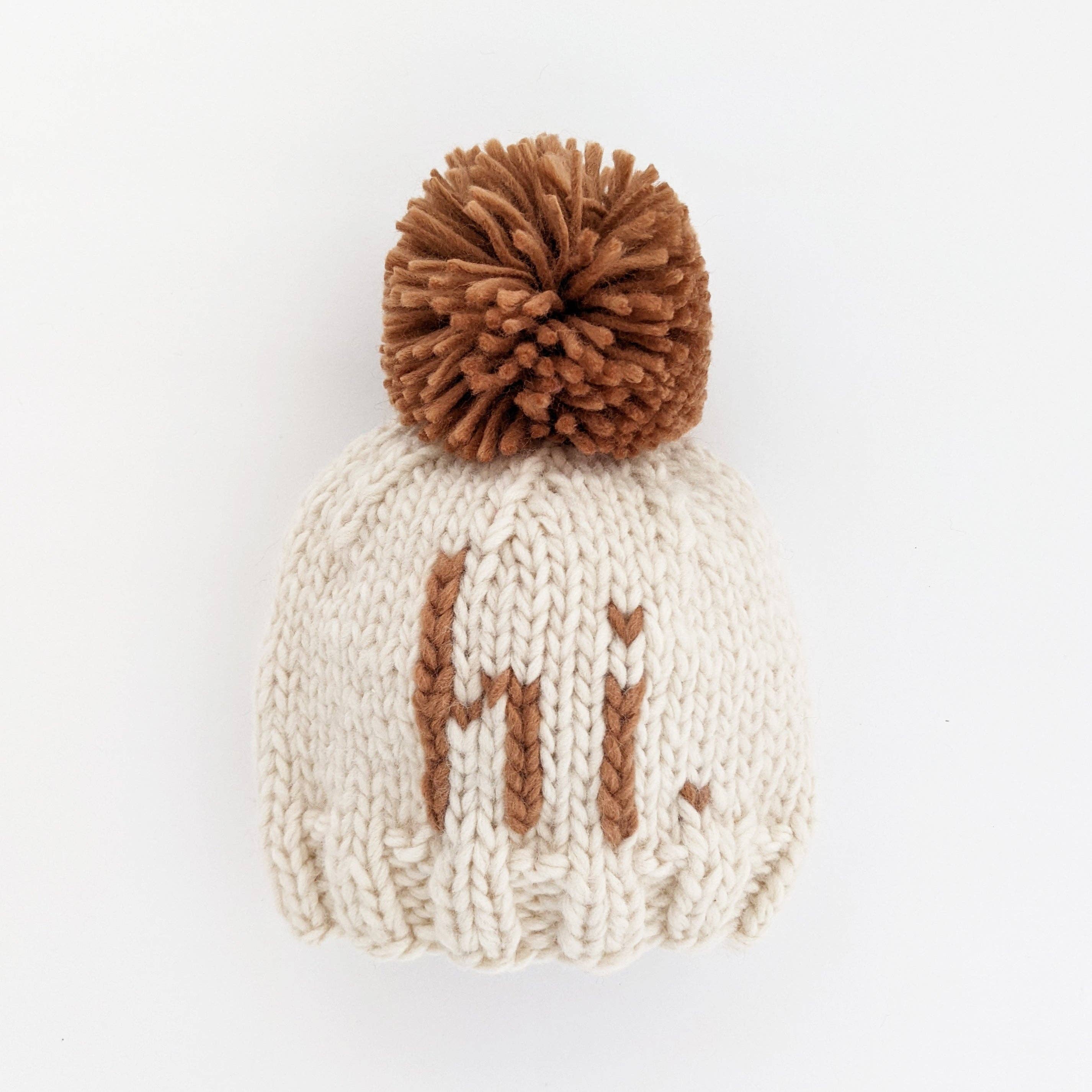 Hi. Pecan Hand Knit Beanie Hat Baby & Kids: S (0-6 months)