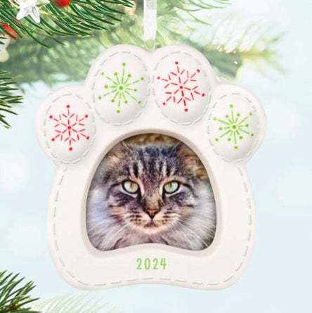 Pretty Kitty 2024 Porcelain Photo Frame Ornament