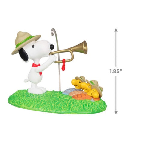 The Peanuts® Gang Beagle Scouts 50th Anniversary Rise and Shine! Ornament and Pin, Set of 2