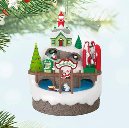 Santa's Seaside Carnival Musical Ornament With Light and Motion