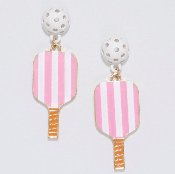 Pink Pickleball Earrings