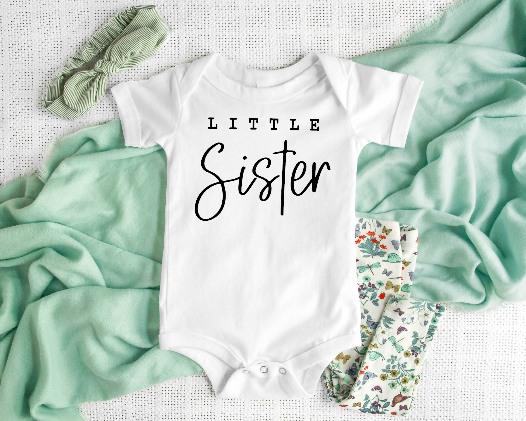 Little Sister Pregnancy & Gender Reveal Onesie