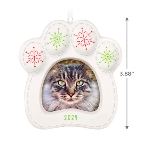 Pretty Kitty 2024 Porcelain Photo Frame Ornament