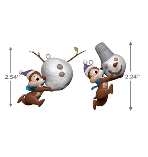 Disney Chip and Dale Up to Snow Good Ornaments, Set of 2