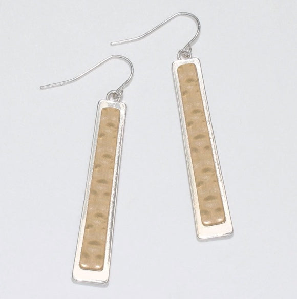 Two Tone Hammered Earrings