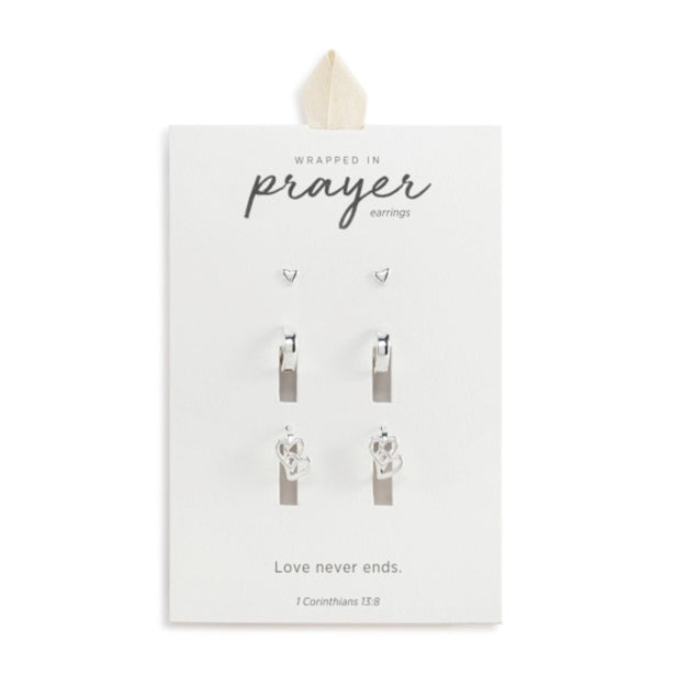 Dainty Double Heart Earrings Set of 3