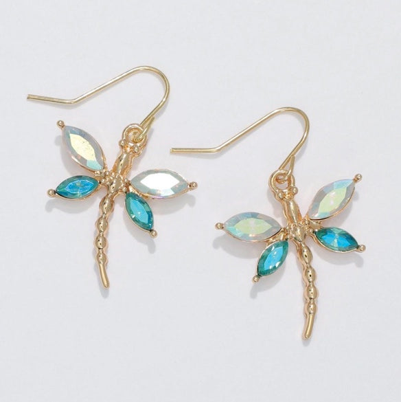 Gold Dragon Fly Earrings