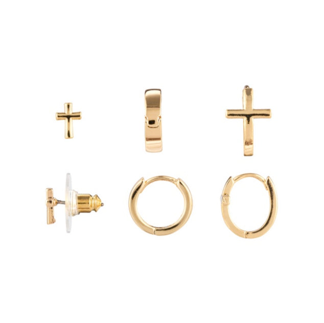 Dainty Cross Earring Set of 3