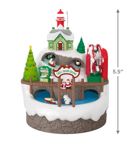 Santa's Seaside Carnival Musical Ornament With Light and Motion