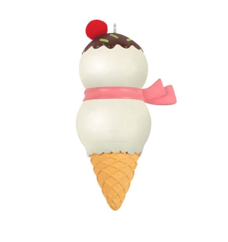 Mom Snowman Ice Cream Cone 2024 Ornament