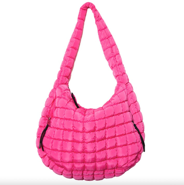 Hot Pink Oversized Hobo Tote