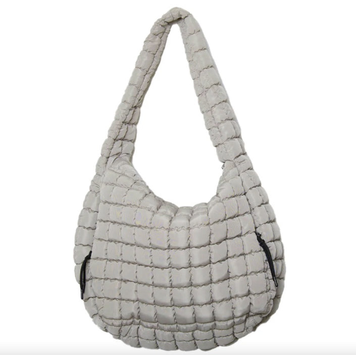 Grey Oversized Hobo Tote