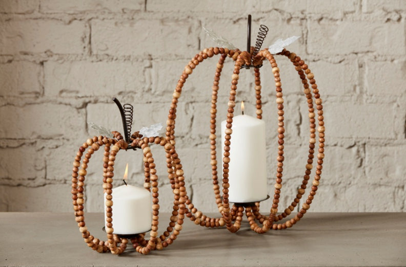 Beaded Pumpkin Lantern Set