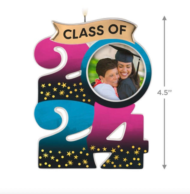 Congrats, Grad! 2024 Porcelain Photo Frame Ornament