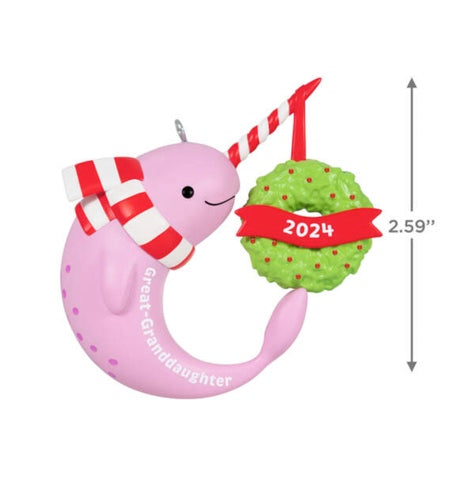 Great-Granddaughter Narwhal 2024 Ornament