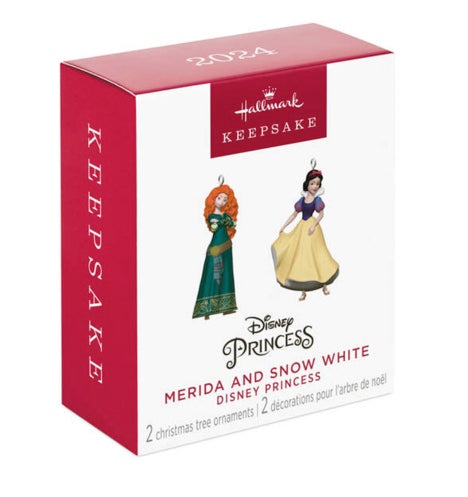 Mini Disney Princess Merida and Snow White Ornaments, Set of 2