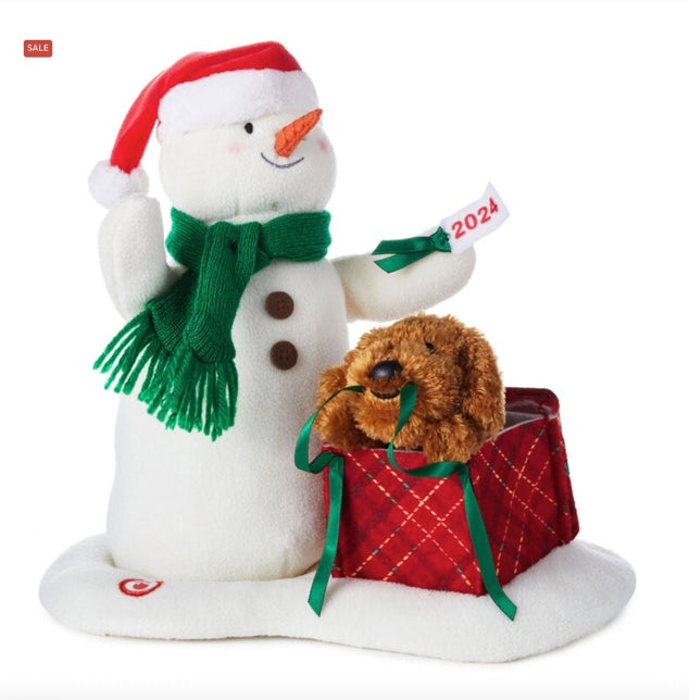 Wrapped in Joy Singing Snowman Plush With Motion, 10"