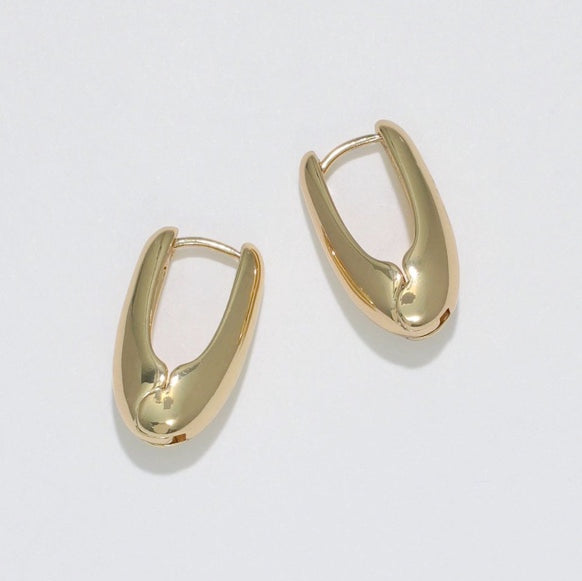 Polished Gold Huggie Earrings