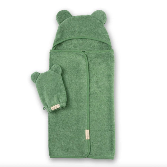 Hooded Towel + Wash Mitt Set