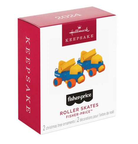 Mini Fisher-Price™ Roller Skates Ornaments, Set of 2