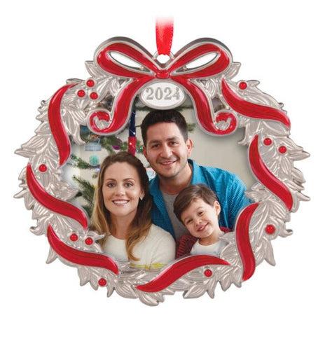 Our Family Christmas 2024 Metal Photo Frame Ornament