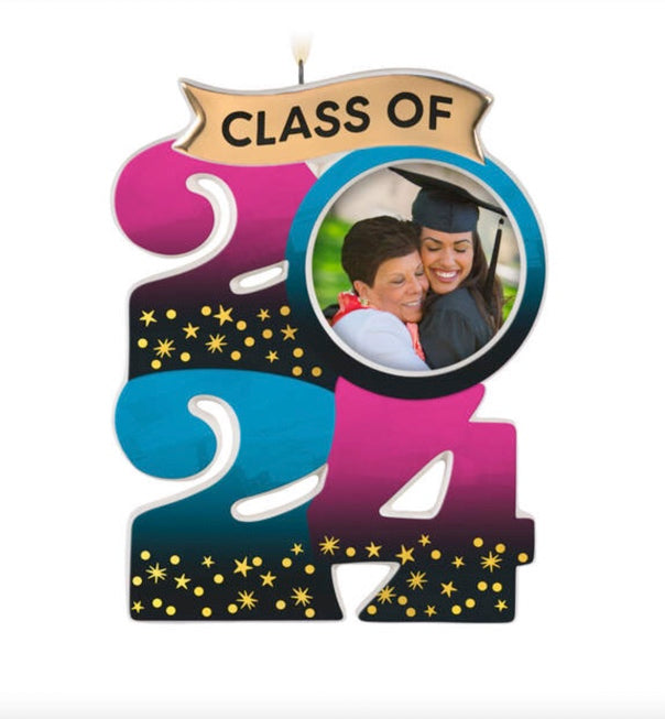 Congrats, Grad! 2024 Porcelain Photo Frame Ornament