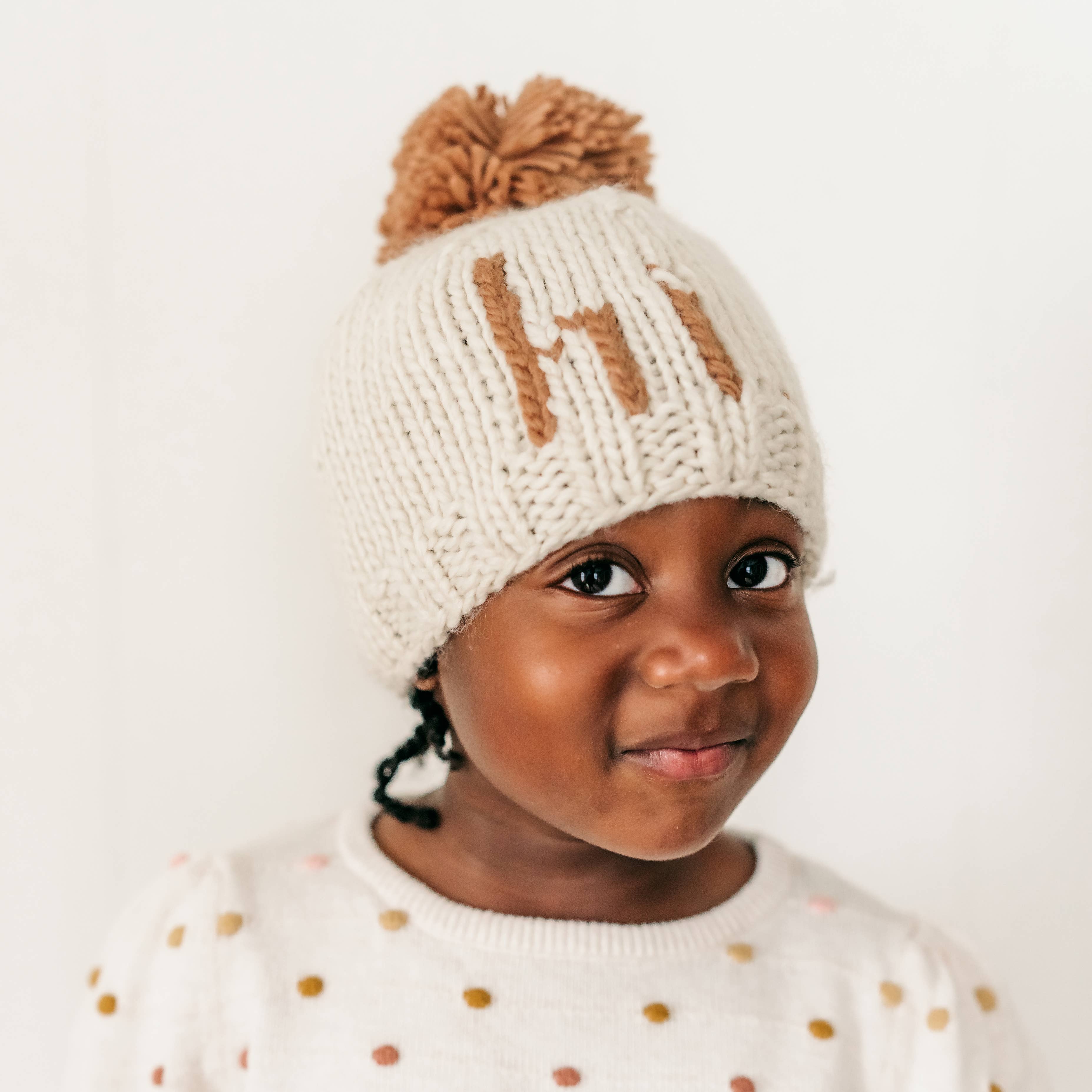 Hi. Pecan Hand Knit Beanie Hat Baby & Kids: S (0-6 months)