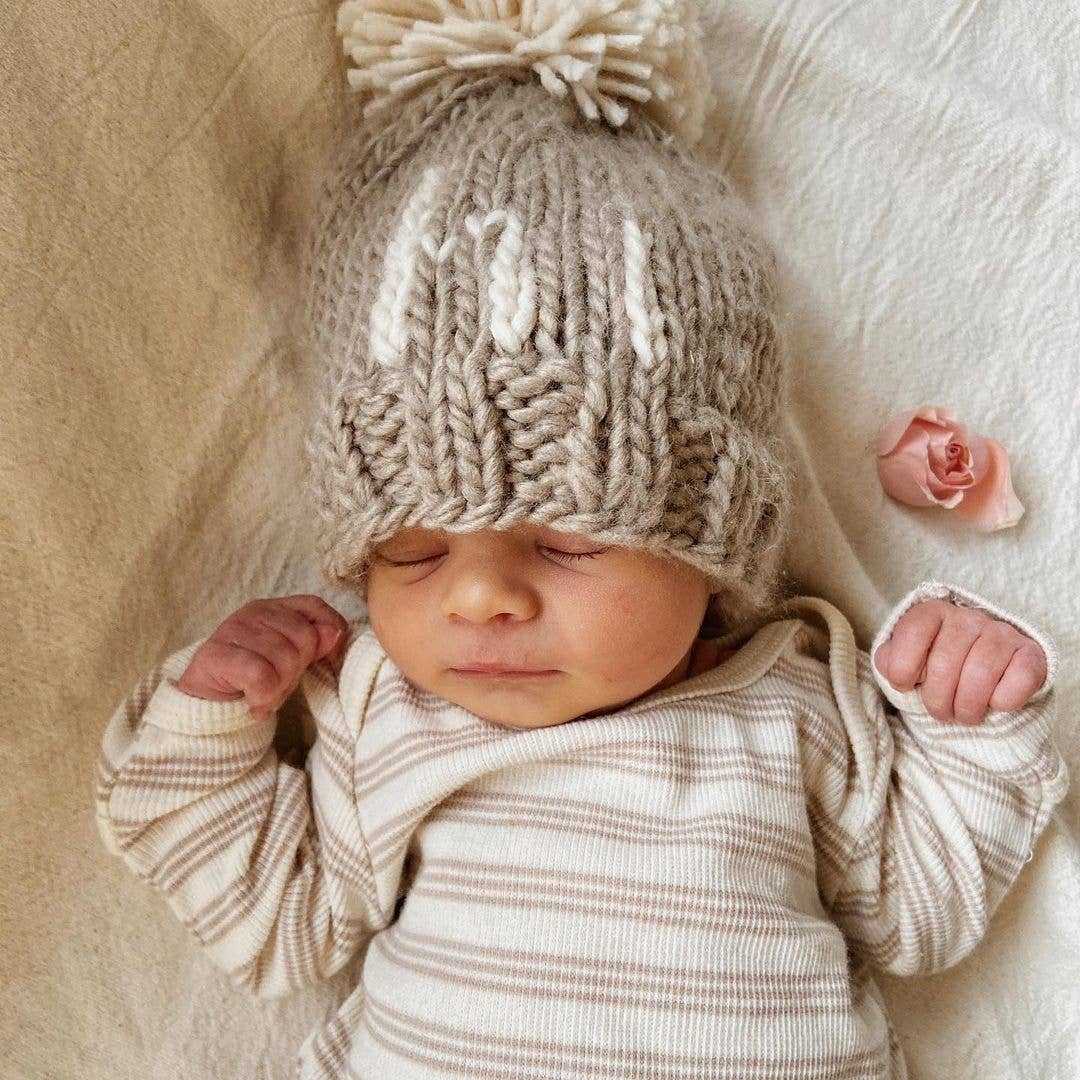 Hi. Pebble Brown Hand Knit Beanie Hat Baby & Kids: S (0-6 months)