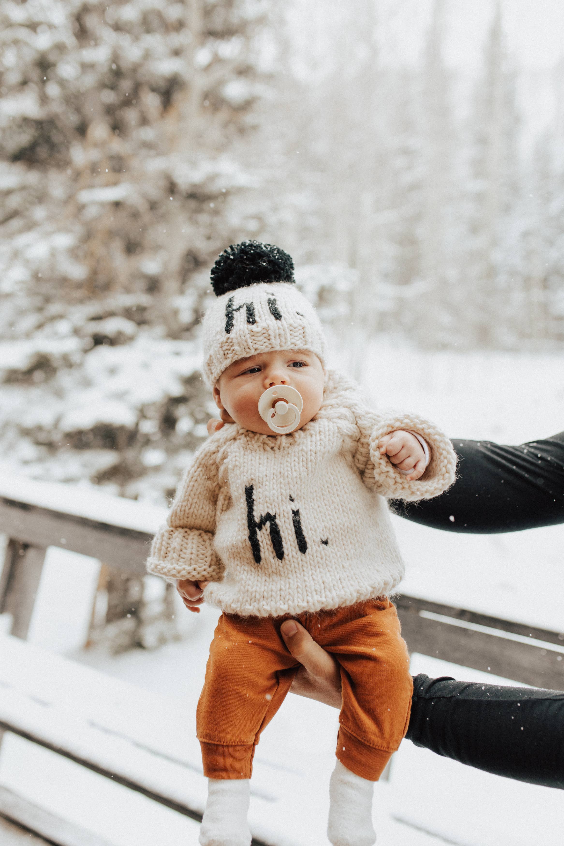 Hi. Black Hand Knit Beanie Hat Baby & Kids: M (6-24 months)