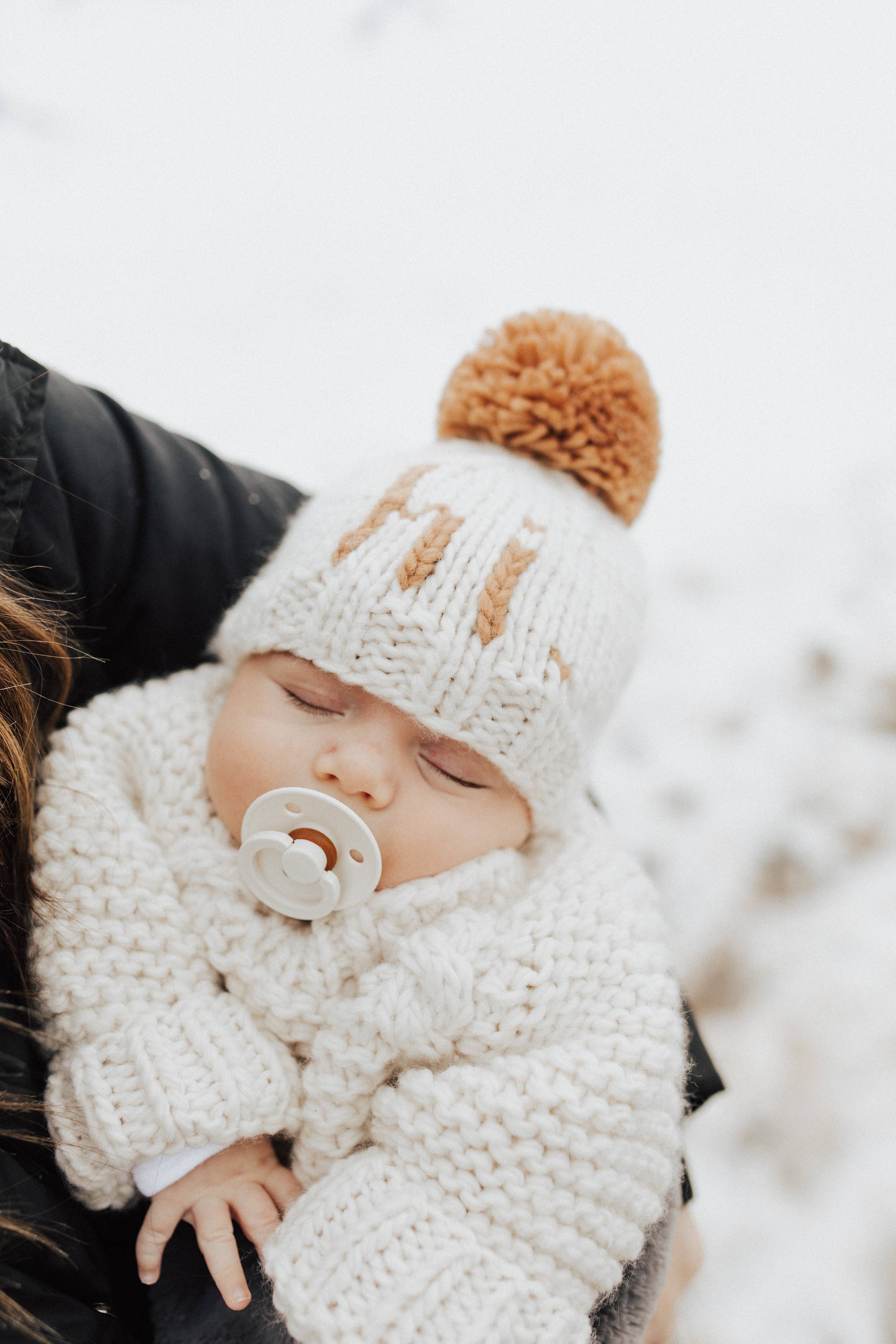 Hi. Pecan Hand Knit Beanie Hat Baby & Kids: S (0-6 months)