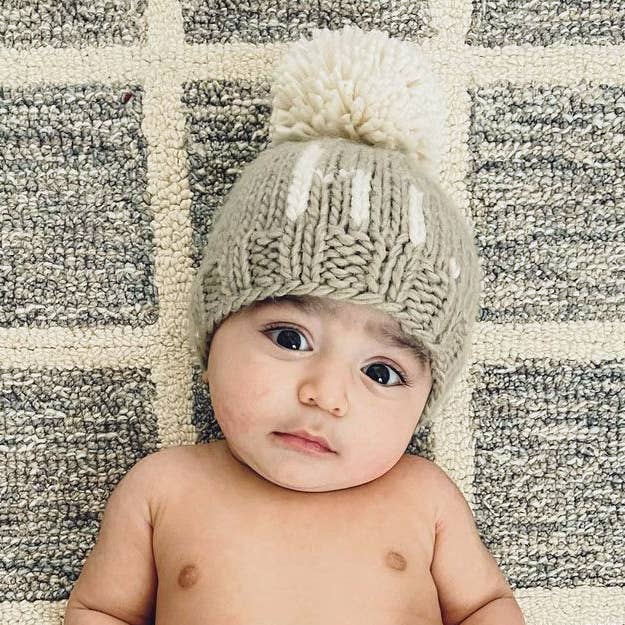 Hi. Pebble Brown Hand Knit Beanie Hat Baby & Kids: S (0-6 months)